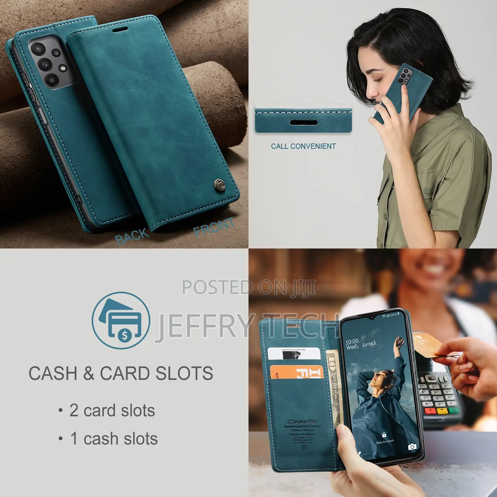 Caseme Samsung Galaxy A23 Wallet Magnetic Case Blue