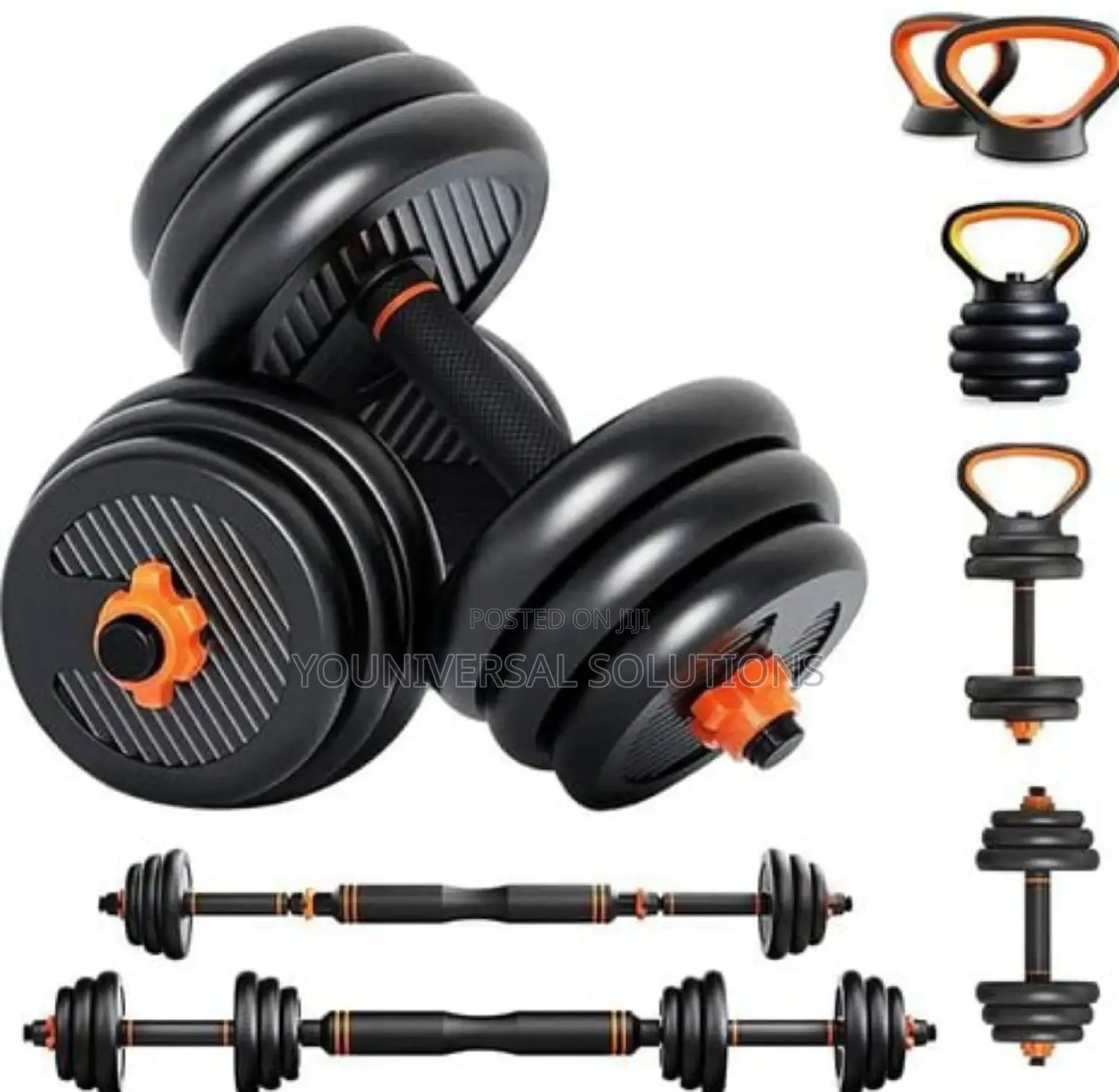 40kgs Dumbbell Set With Kettlebell and Barbell.