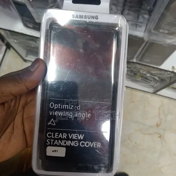 Samsung Galaxy A91 Mirror Flip Cover, Mobile Clear View Shoc