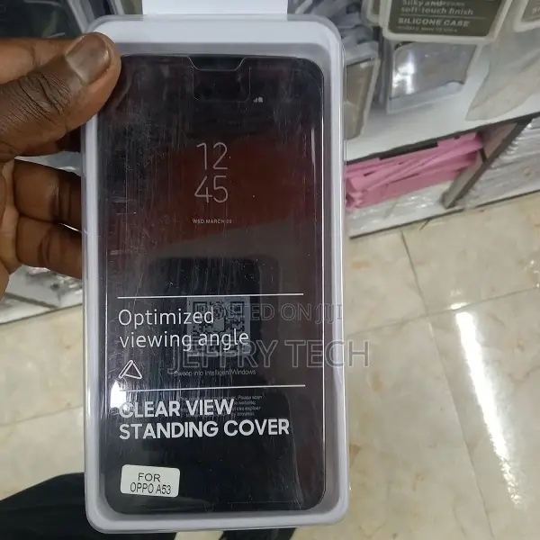 OPPO A53 2020 Plating Mirror Flip Case - Black