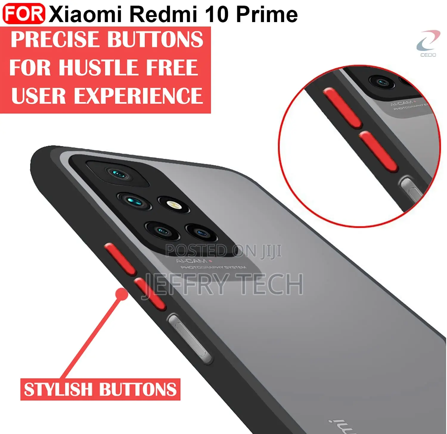 Smoke Redmi 10 Prime Back Cover Smoke Case | Camera Bump Pro