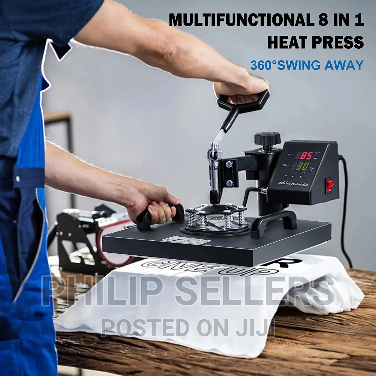 Heat Press 15x15 Inch 8 in 1 Heat Press Machine, Swing Away