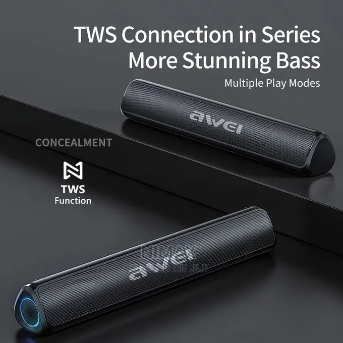 Awei Bluetooth Speaker Stereo Sound Box Hifi Mini Soundbar