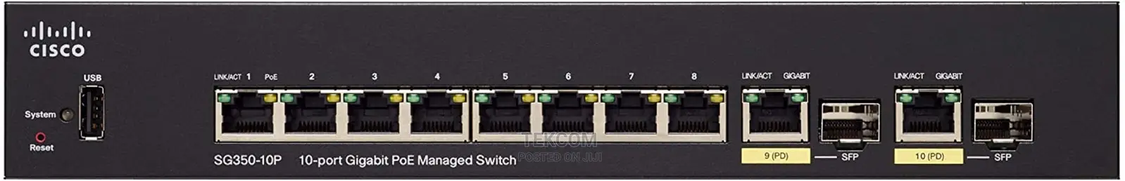 Cisco SG350-10P 10-Port Gigabit Poe+ Managed Switch