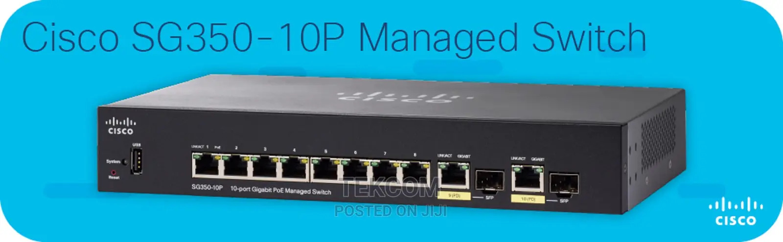 Cisco SG350-10P 10-Port Gigabit Poe+ Managed Switch