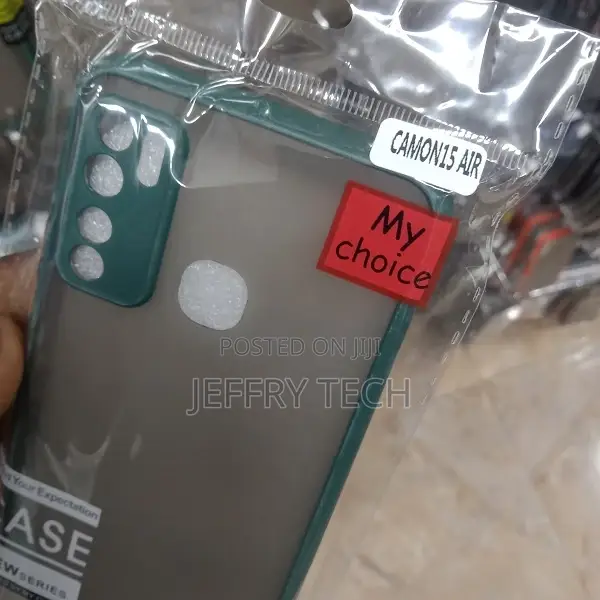 Tecno Camon 15 Back Cover Smoke Camera Protection Case (Blu