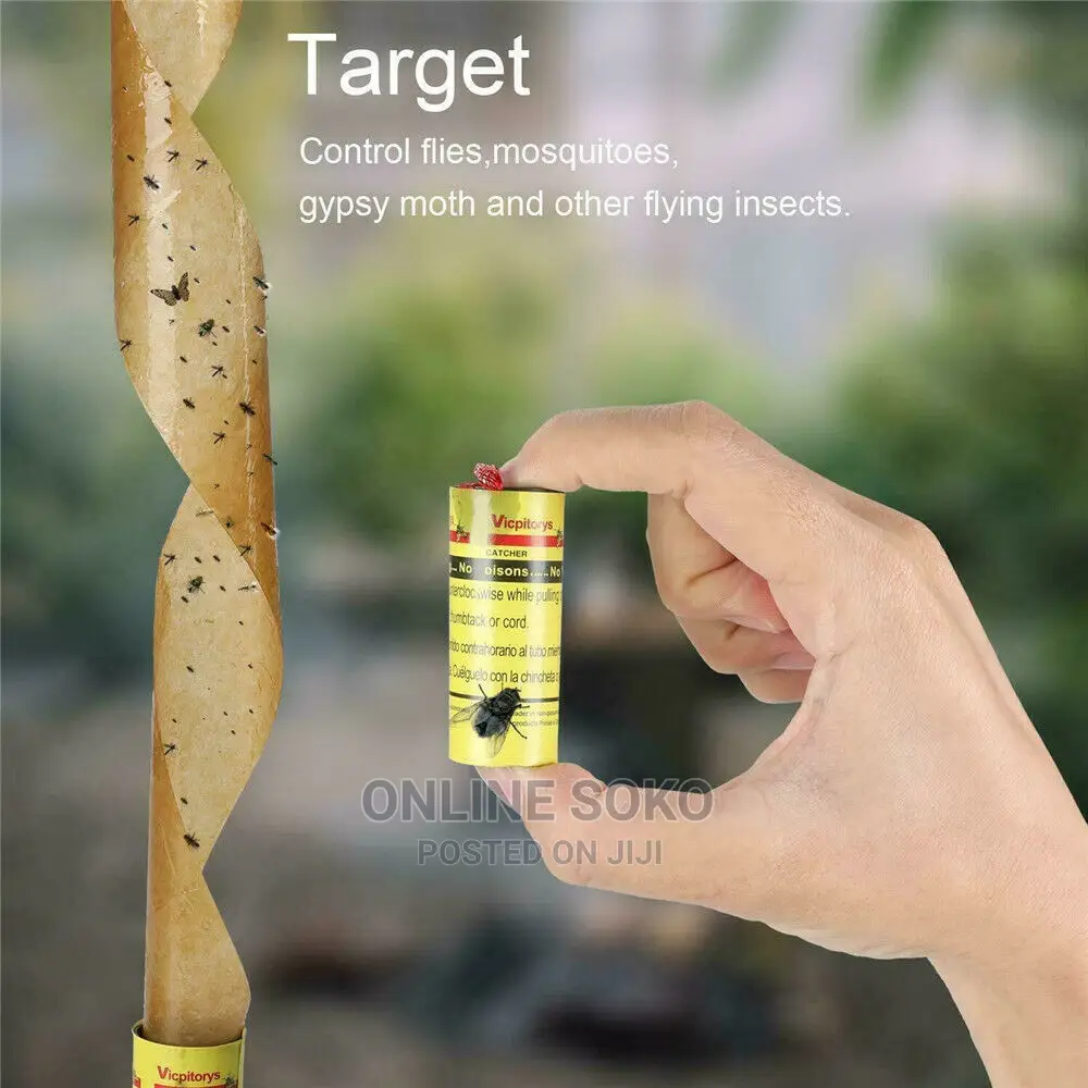 Sticky Glue Insects Ribbon Fly Catcher Traps - 4 Rolls