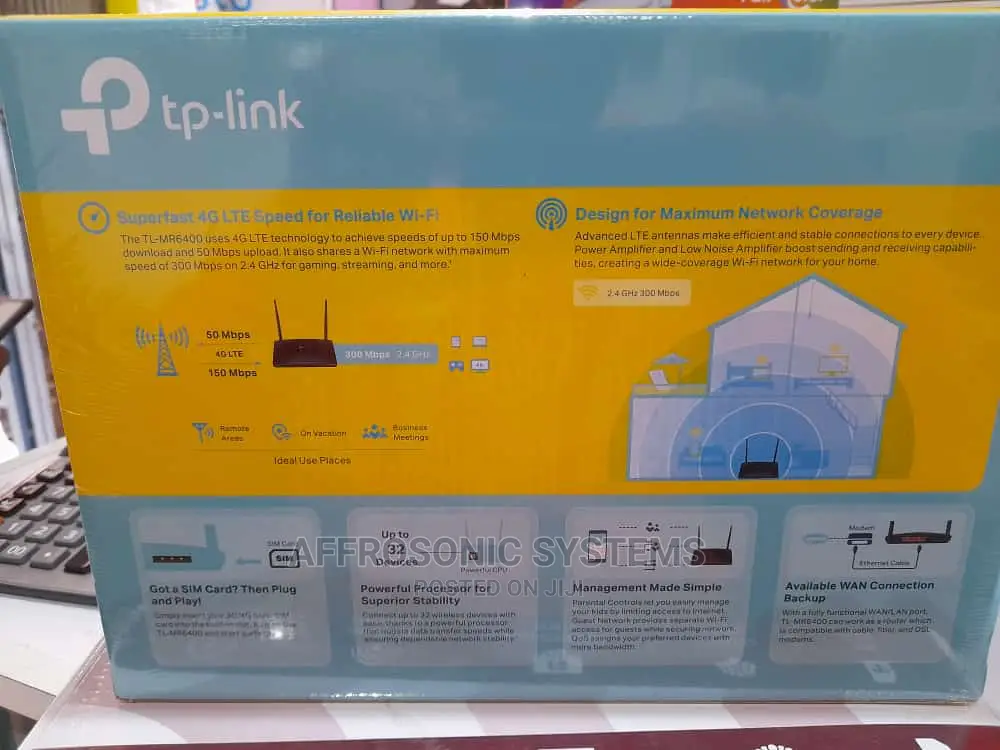 Tp-Link 4G LTE Router (Simcard Router)