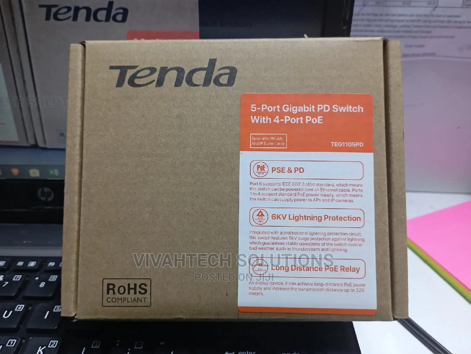 Tenda 4-Port POE Switch With 5-Port Gigabit PD