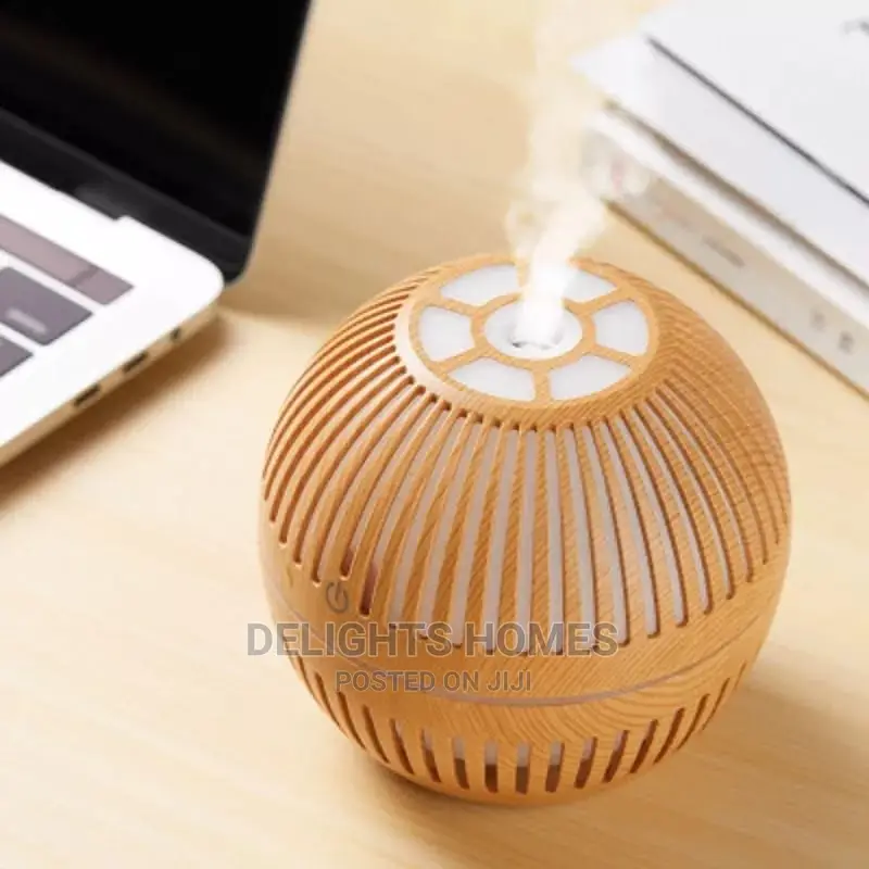 300ml Wood Grain Round Shape Air Humidifier