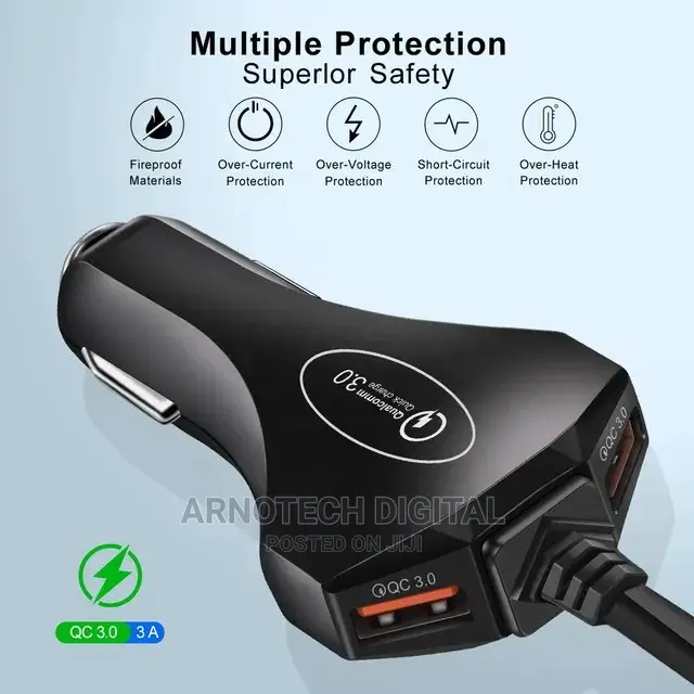 Universal 4-Port Car Phone Fast Charger