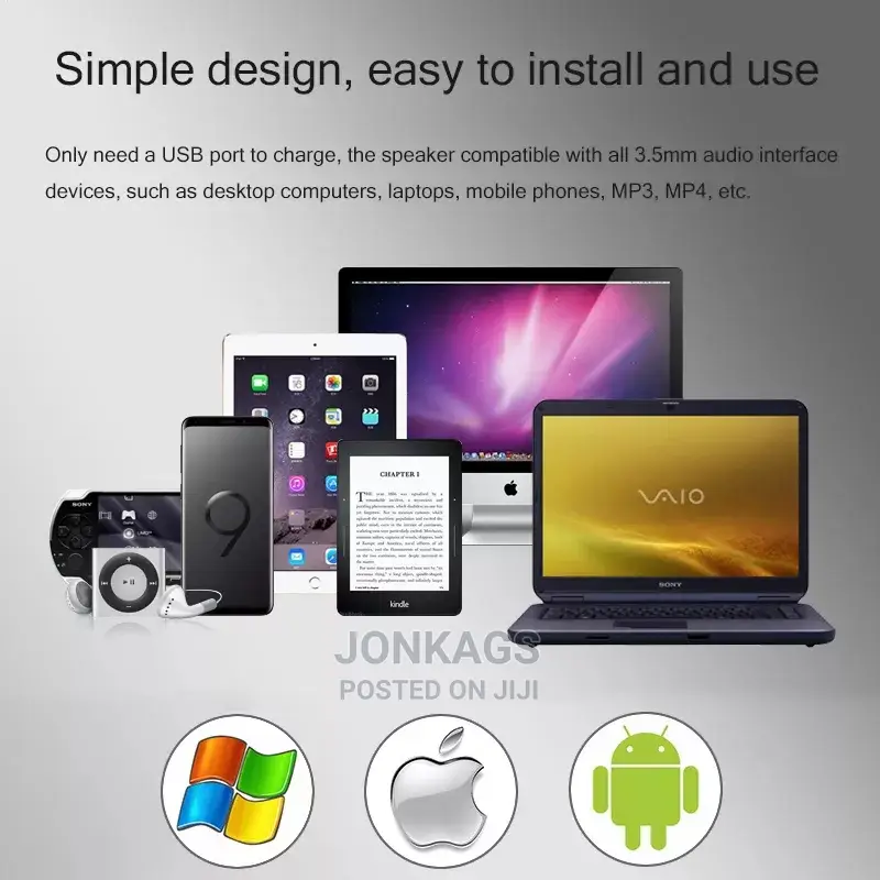 S5 Deskto/Laptop USB Speakers, 3.5mm Jack