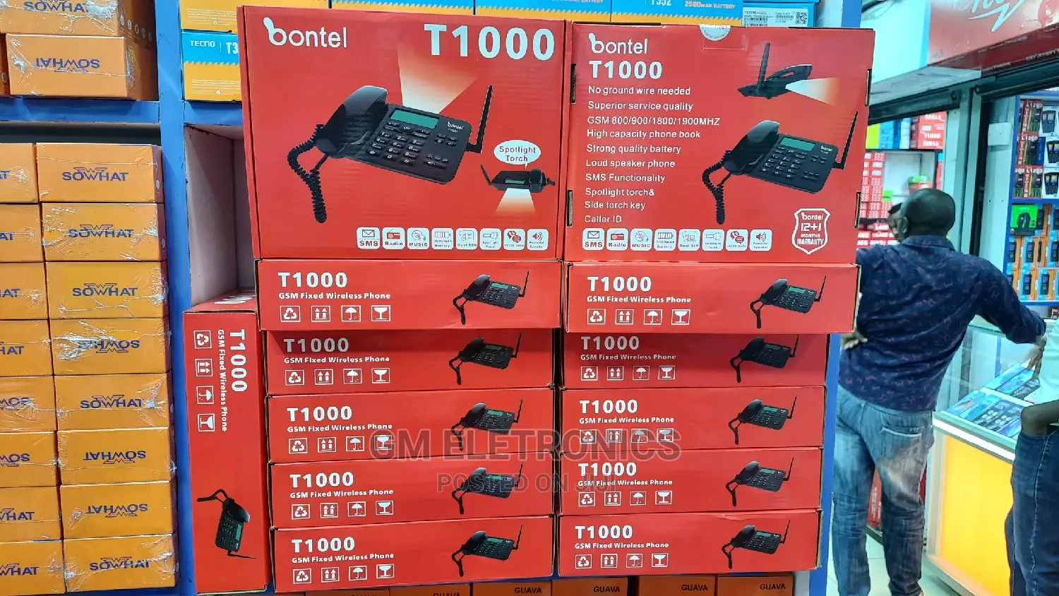 Dual Sim Card Rechargeable Landline Phone.