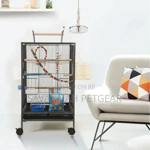 Bird Villa Play Top Bird Cage,With Food Box,Wheels, Nestbath