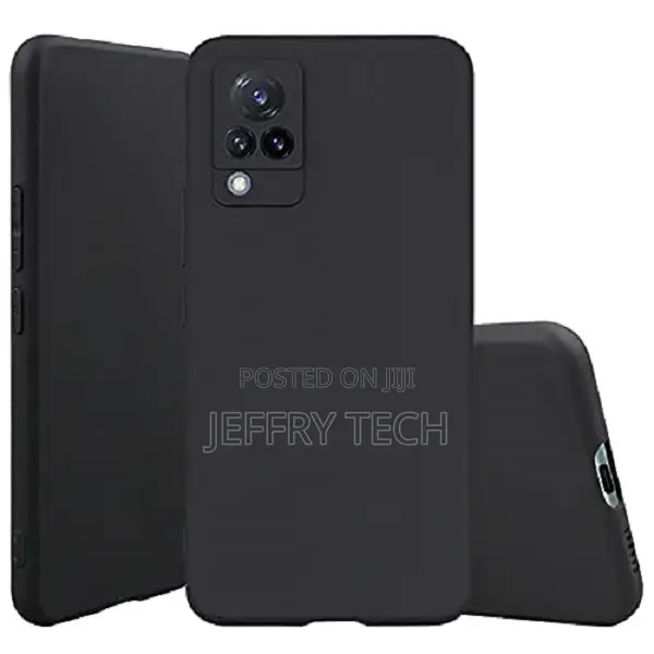 Rubber Soft Silicon Back Cover for Vivo V21 5G - Black