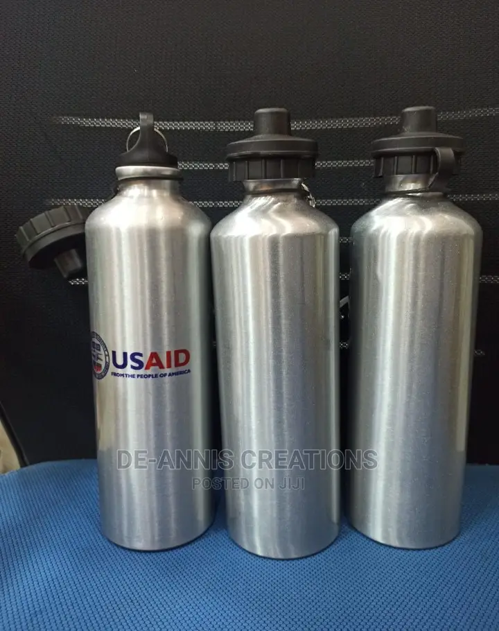 Silver Branded Water Bottles