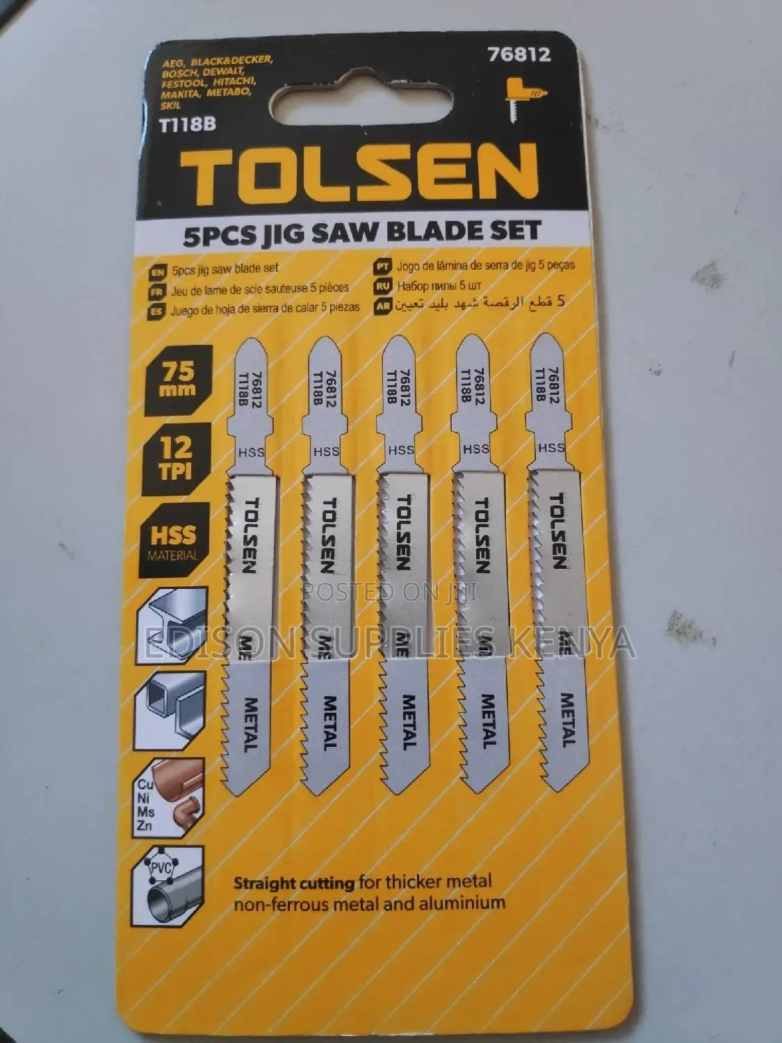 Jig Saw Blades 5pcs Tolsen T118B Metal 76812 Good Quality