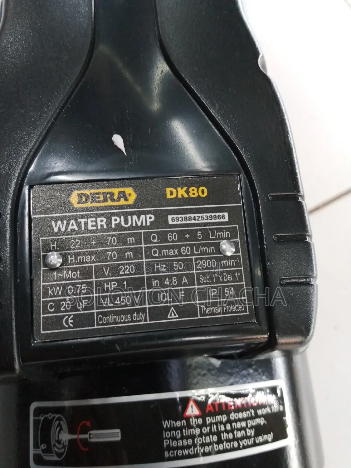 Dera 1hp 70m Booster Water Pump