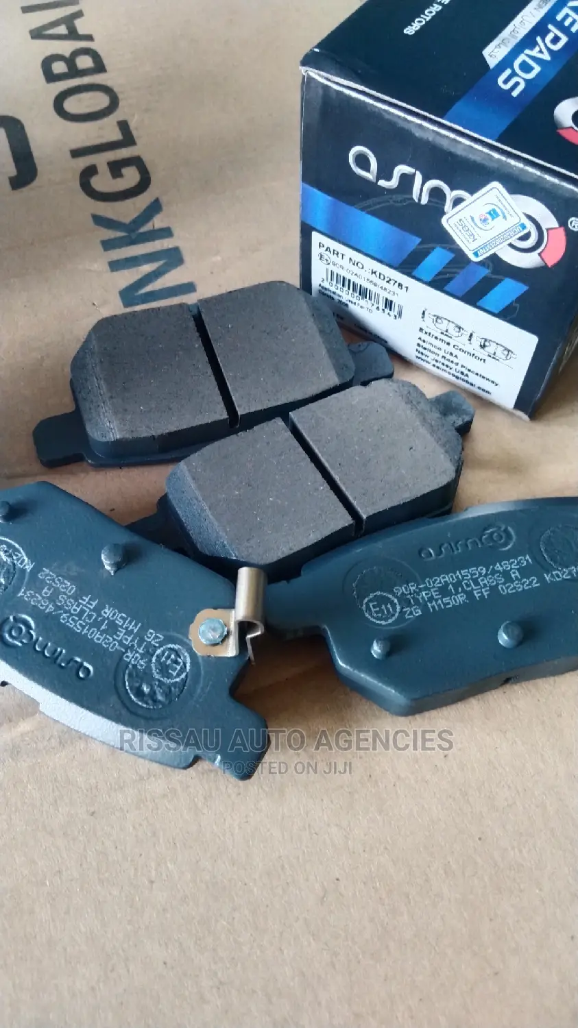 Toyota Auris Rear Asimco Genuine Brake Pads KD2781.