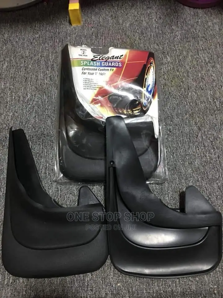 4pcs Black Plain Rubber Universal U_shaped Mudflaps