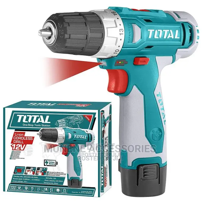 TOTAL 12V Cordless Brushless Li-Ion Drill 1 Battery