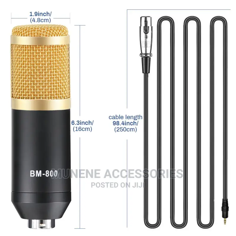 Professional Condenser Microphone Shock Mount Bm-800 Podcast
