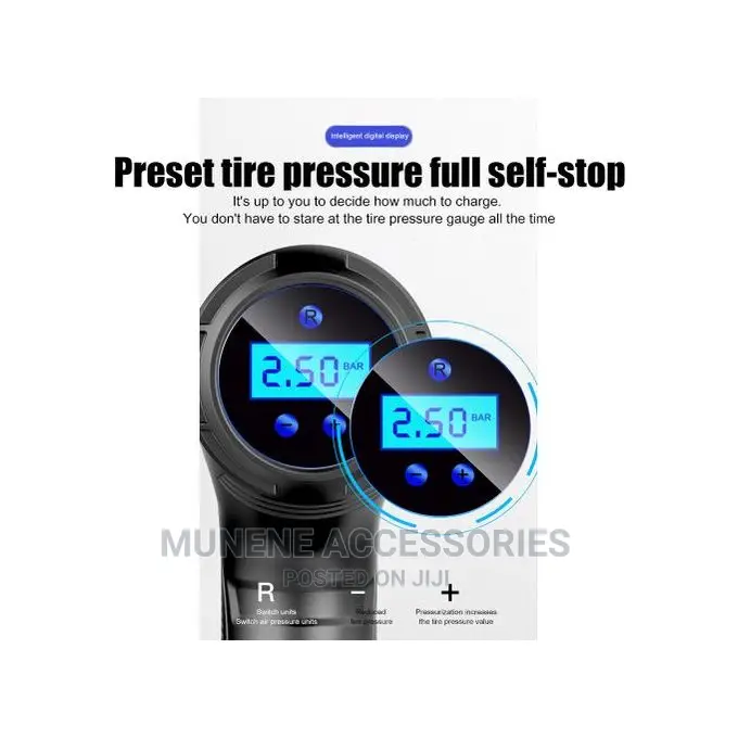 120W Car Air Compressor Electric Tire Inflator Digital Pump