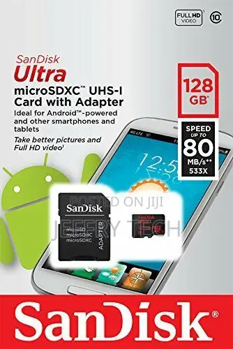 Sandisk 128GB Ultra Microsd Micro SDXC Class 10 80mb/S