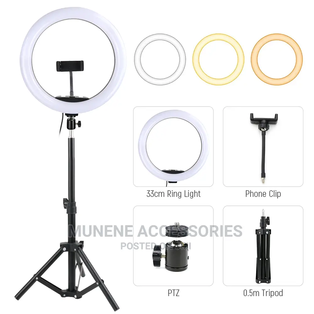 13inch Ring Light With 2.1M Tripod 3 Mode Dimmerble Light