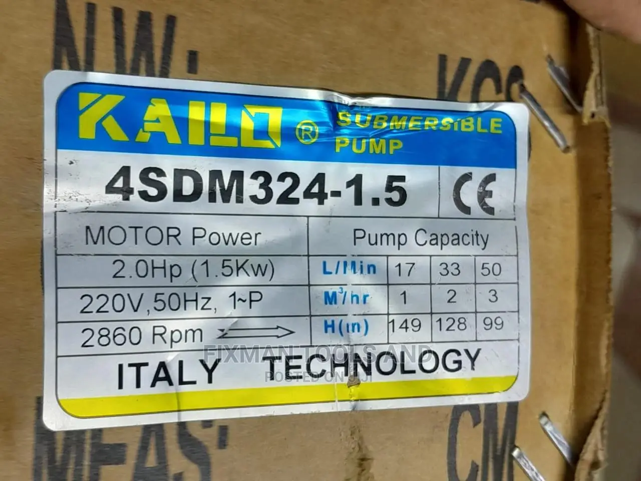 Kairo Submersible Water Pump 2 HP 149 M Head