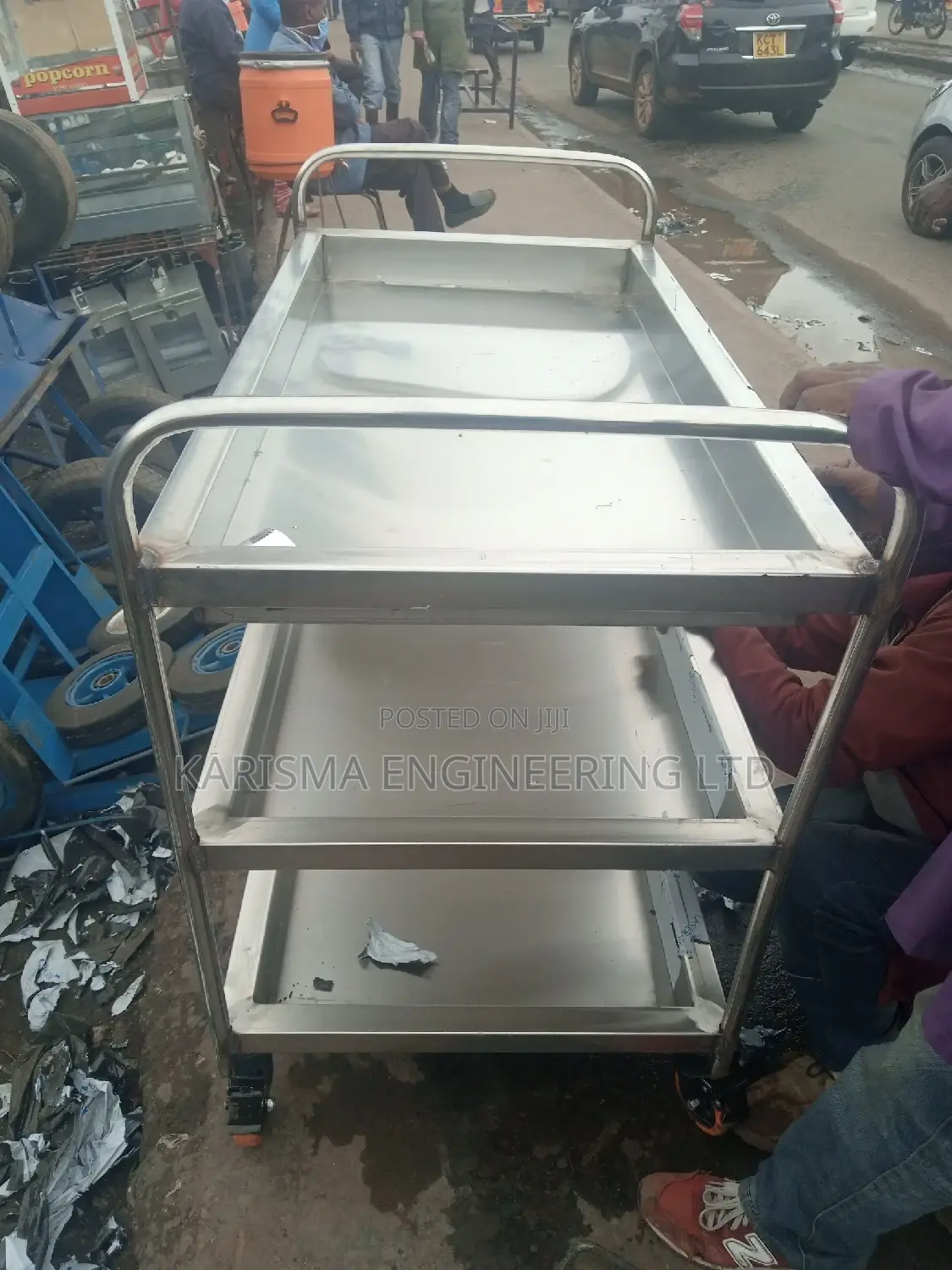 3 Tier Food Trolley, Hospital Food Trolley, Serving Trolley