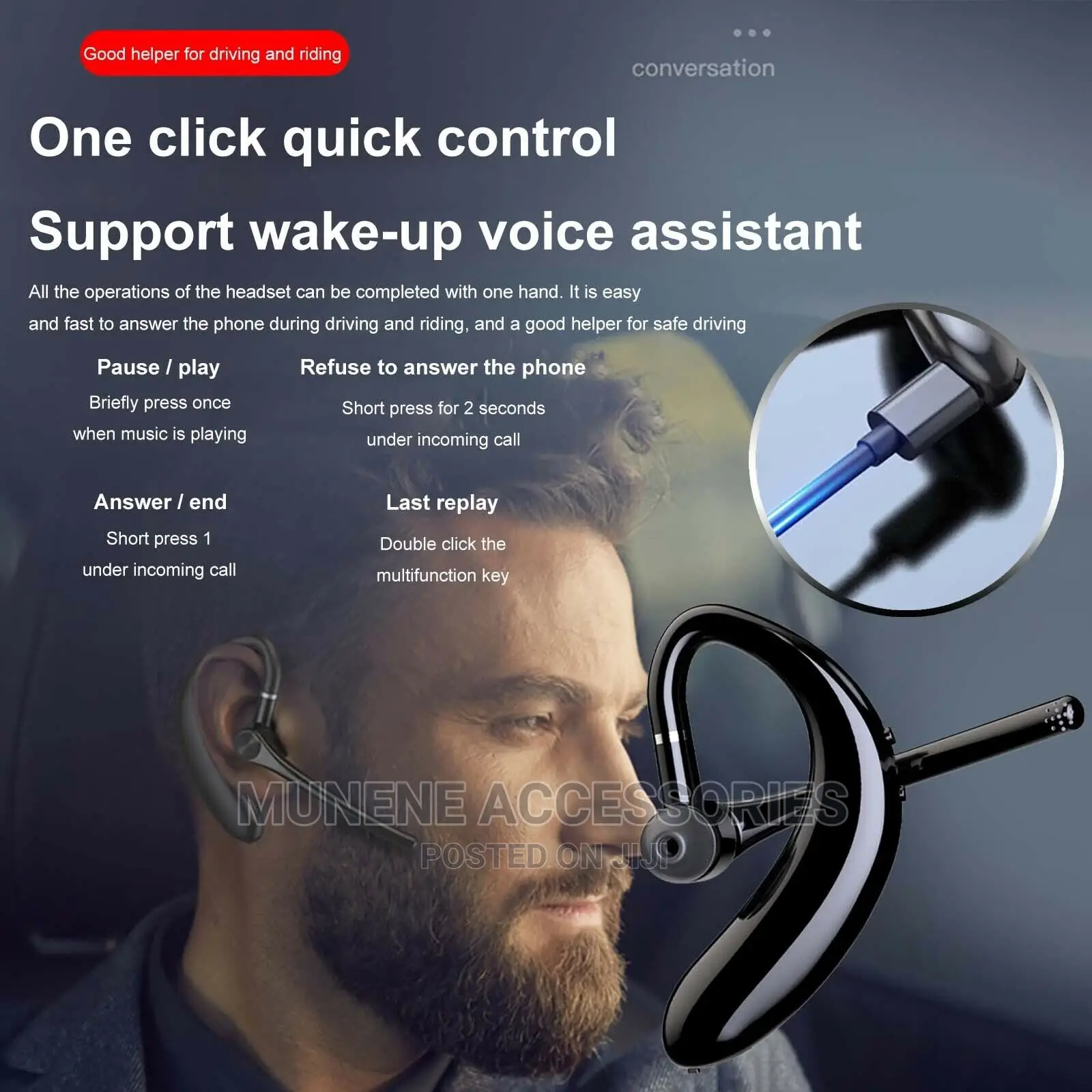 S209 Bluetooth 5.0 Business Wireless Bluetooth Ear-Hook Head