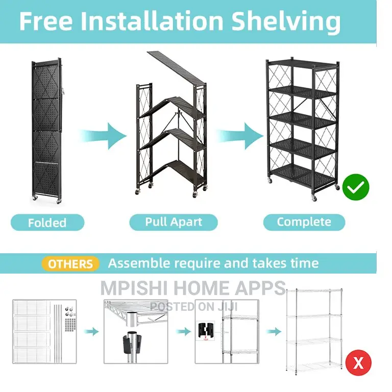 Foldable Storage Rack 5 Tier
