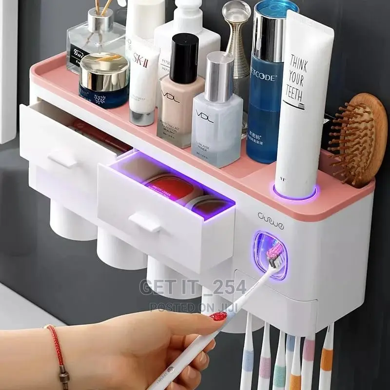 *Magnetic Inverted Automatic Toothpaste Dispenser With 4 Cup