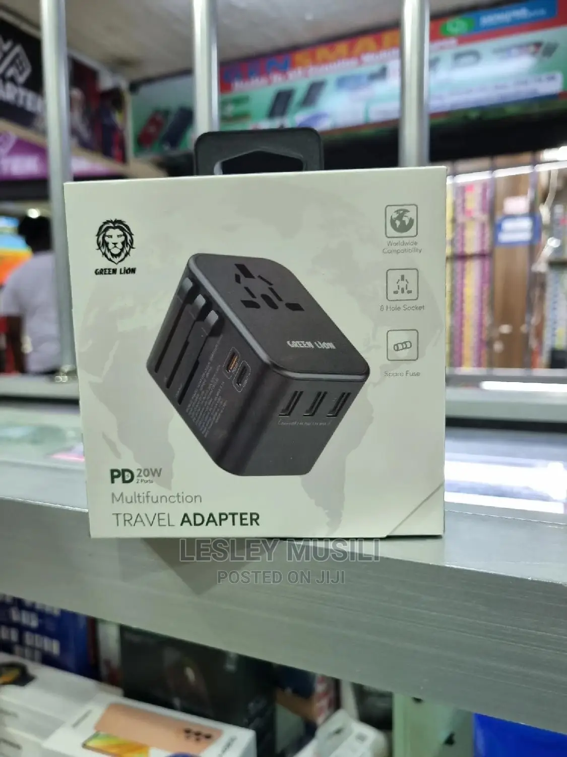 Green Lion Multifunction Travel Adapter PD 20W – Black