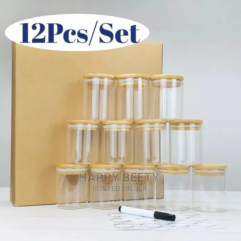 *12pcs Glass Spice Jar Set*