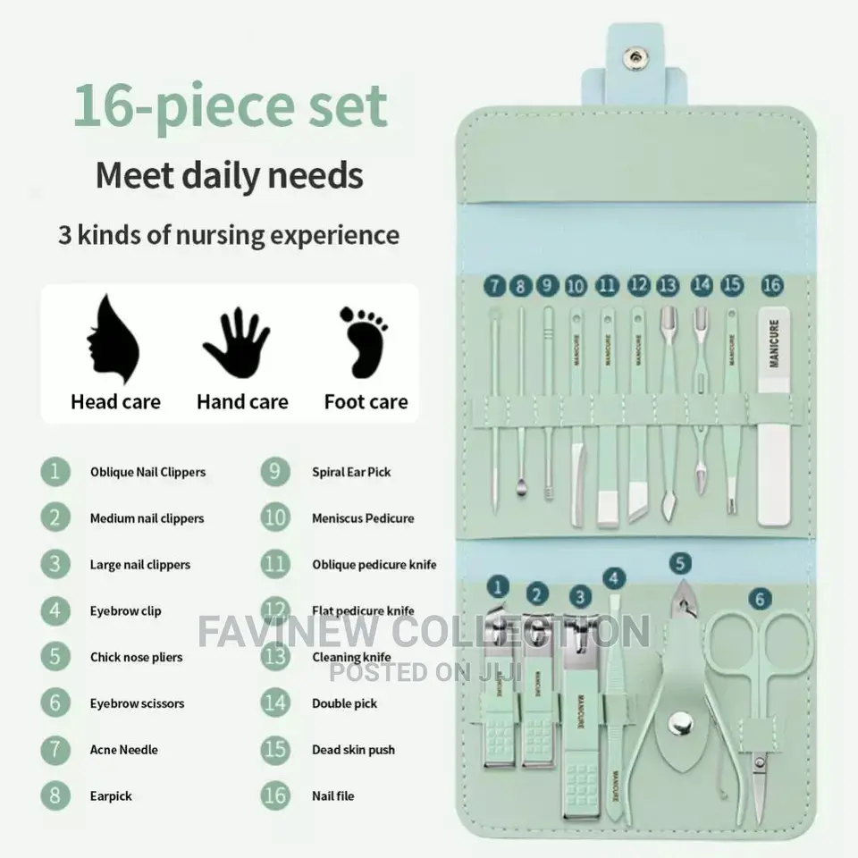 16pc Set Manicure Pedicure Nail Set