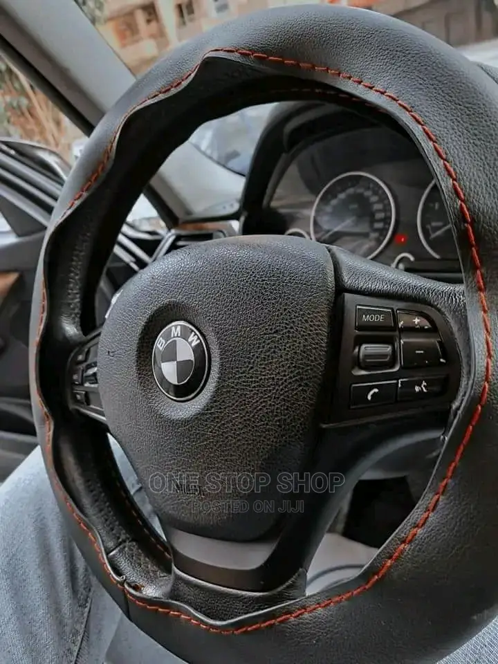 Black Stitching Steering Leather Covers(Gret,Baije,Brown)