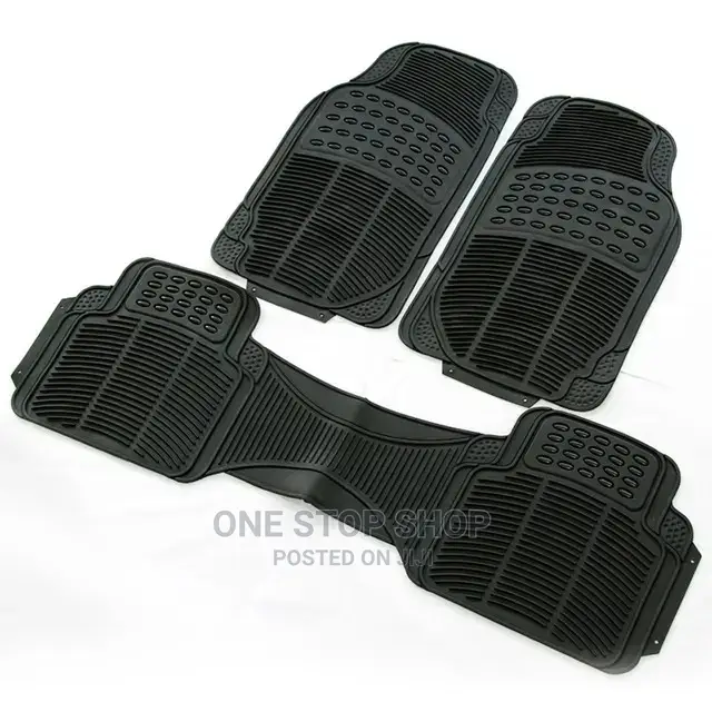 Black 3pc Nonslip Car Mats With Rear Cojoined Mats