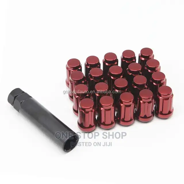 Subaru Toyota Nissan Red Hex Nuts With Lock Nut