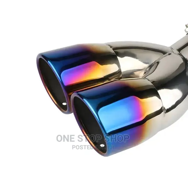 Universal Double Exhaust Stainless Rear Tail Throat Pipe Tip