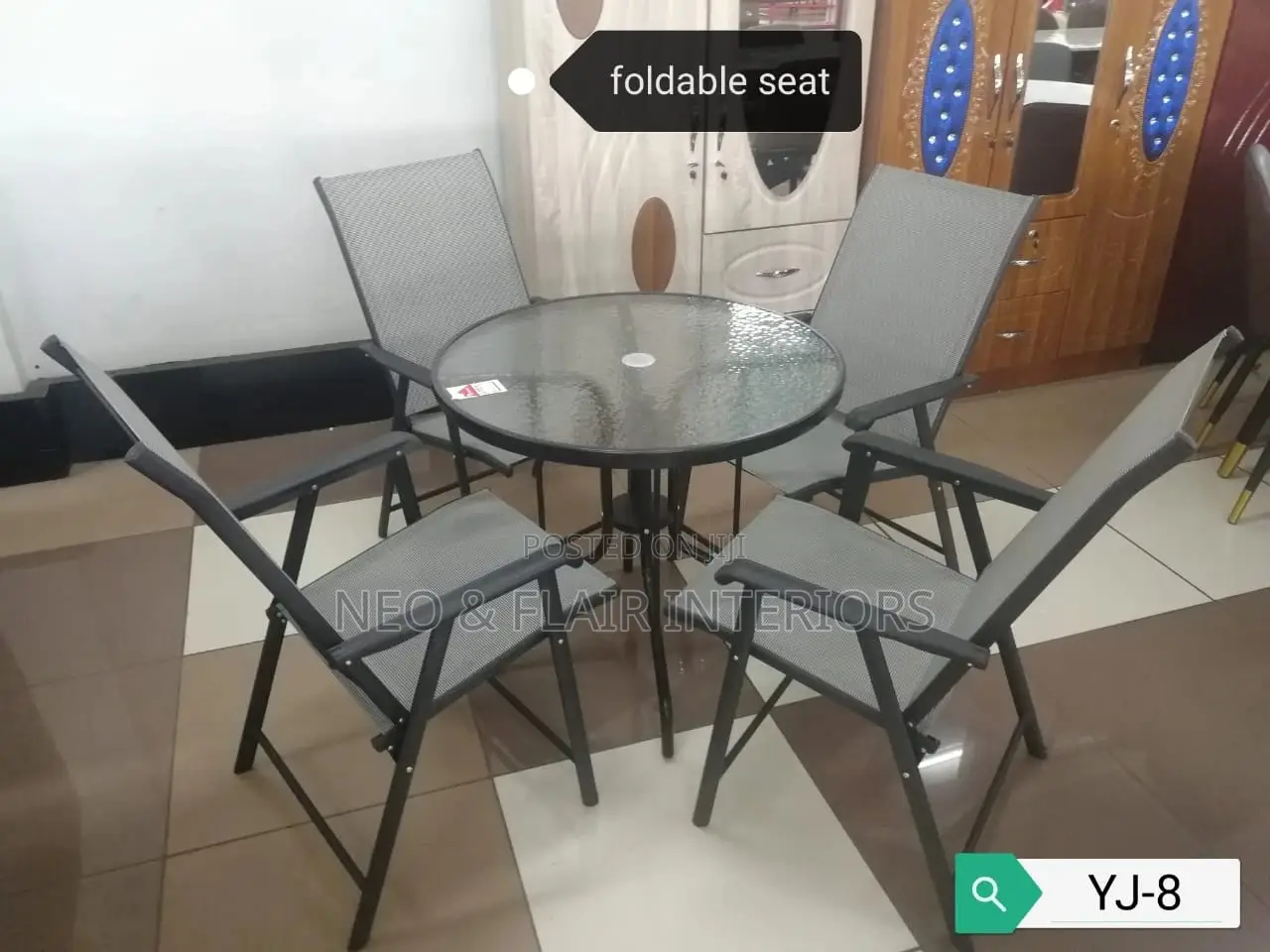 Balcony Set With Foldable Chairs