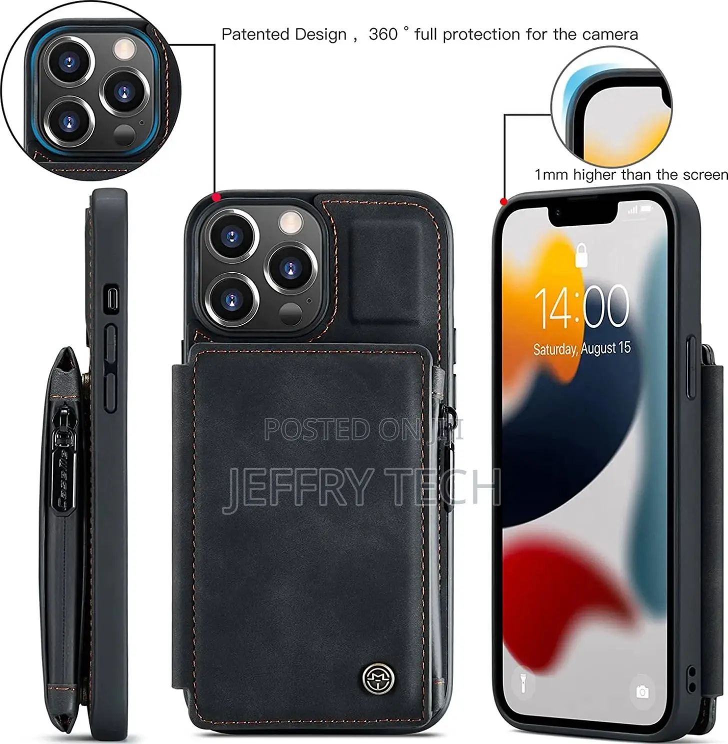Caseme iPhone 13 Wallet Case Cover, Double Magnetic Clasp Zi