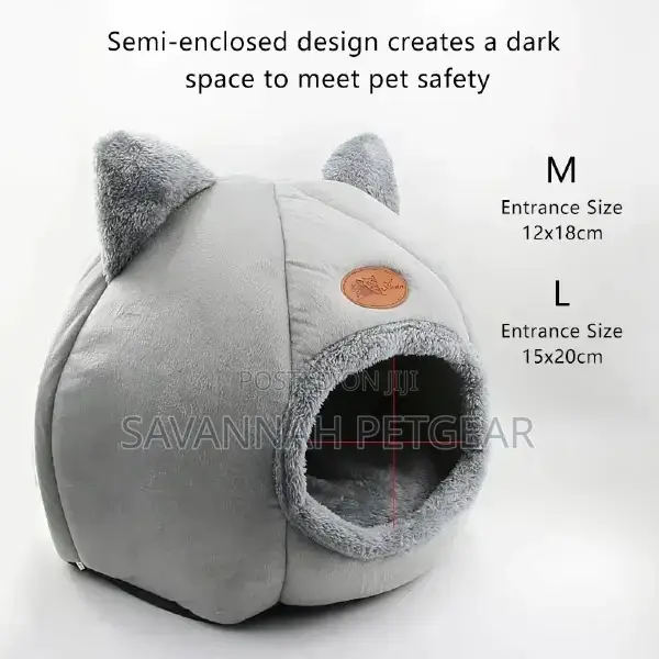 Romeow Ears Nest Cat Bed House, Grey, 40*40cm