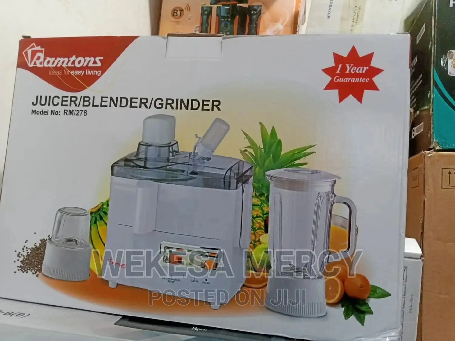 Ramtons 3-in-1 Juicer White- Rm/278
