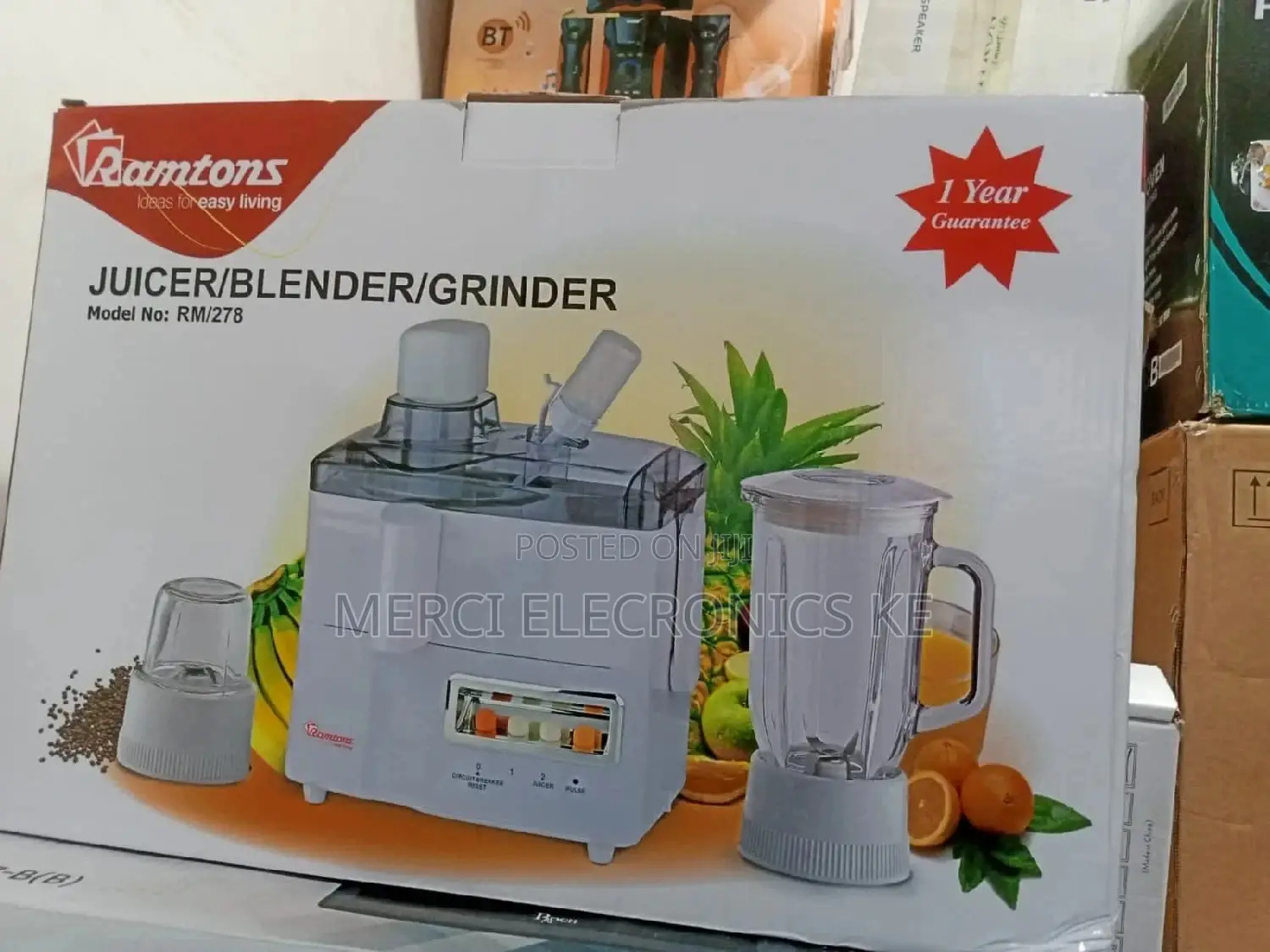 Ramtons 3-in-1 Juicer White- Rm/278
