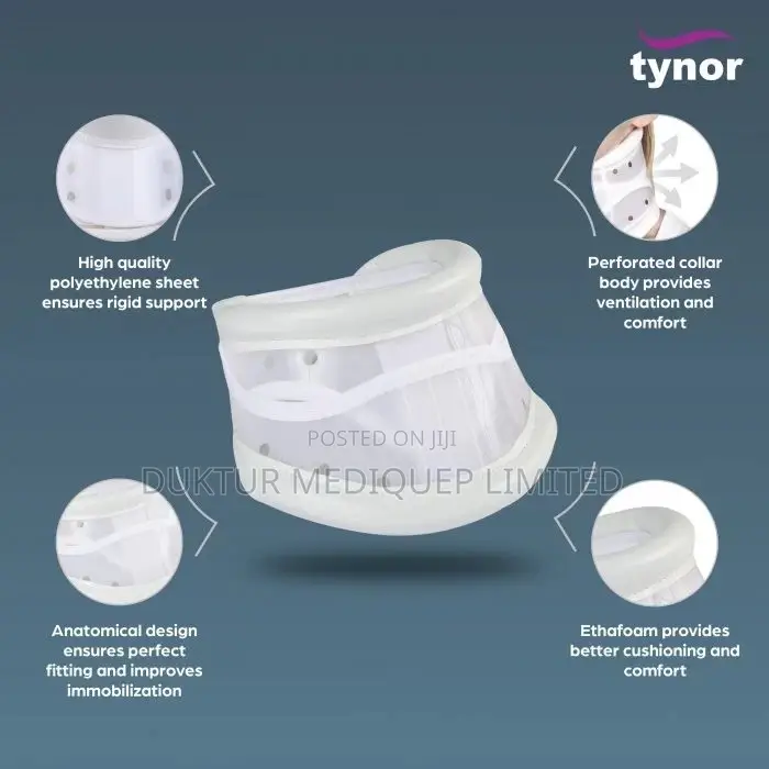Tynor Cervical Collar Hard Adjustabl S/M/Le, White, 1 Unit