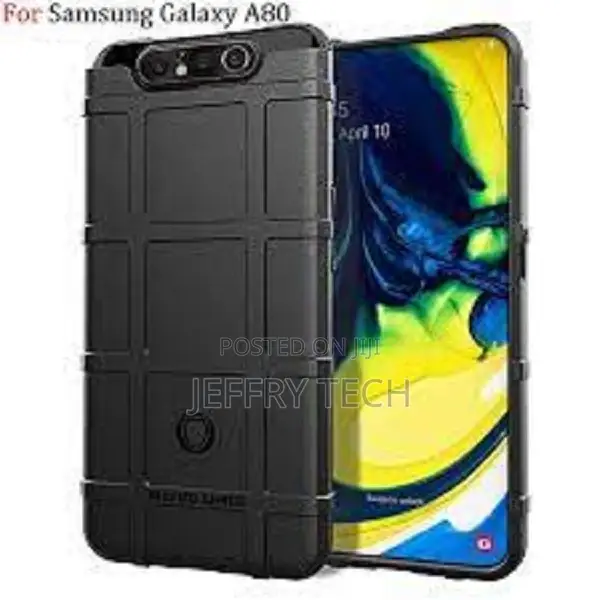 Rugged Shield Back Cover for Samsung Galaxy A80 Soft TPU Pho