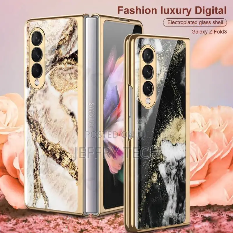Marble Glass Case for Samsung Galaxy Z Fold 3 5G