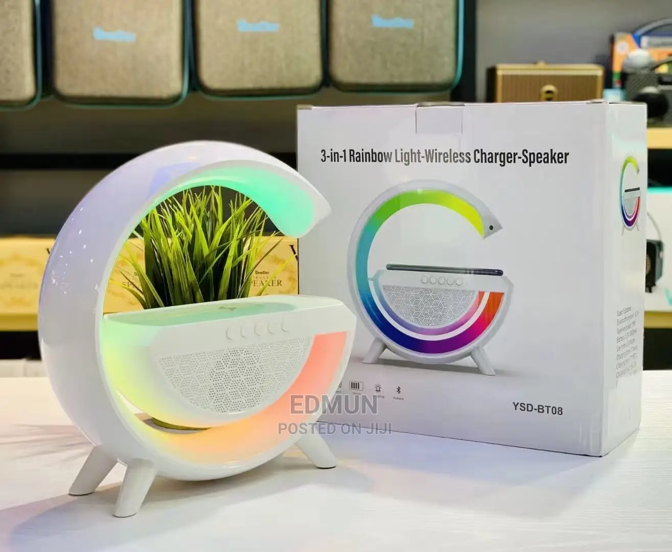 3 in 1 Rainbow Light-Wireless Charger-Speaker